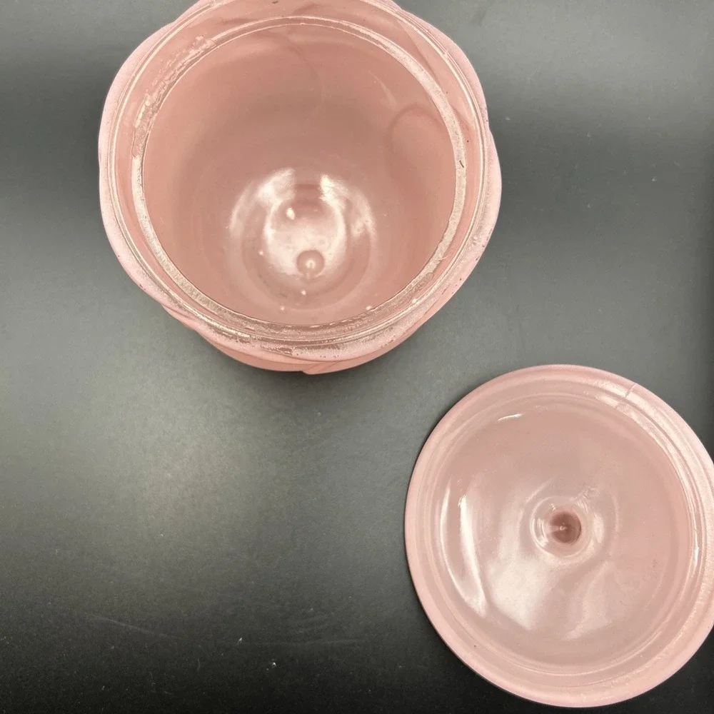 Vintage Avon Glow of Roses Candle Holder Trinket Jar Cottage Core Romantic 90s